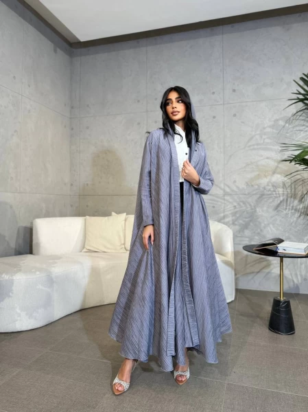 Abaya Crepe Crumpled Grey IB174 Gray